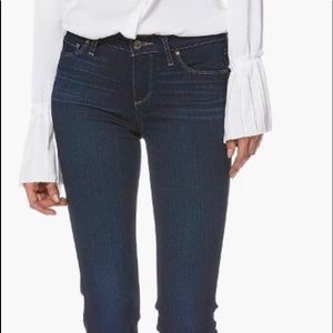 Paige skyline straight leg dark denim jeans